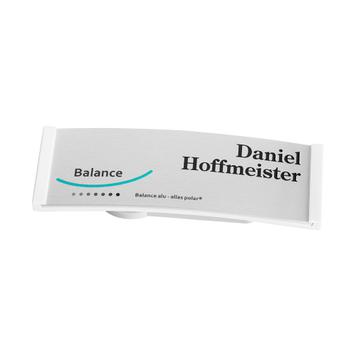 Naambadge „Balance Alu-Complete“ incl. bijkomende drukkosten