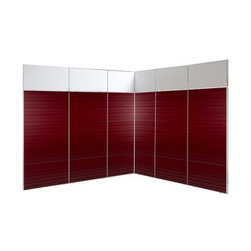 FlexiSlot-® lamellenwand beursstand „Style“ | 2.850 x 2.800 mm hoekopstelling