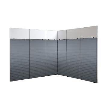 FlexiSlot® lamellenwand beursstand „Style-Black“ | 2.850 x 2.800 mm | hoekopstelling