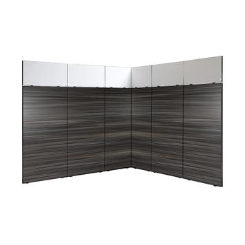 FlexiSlot® lamellenwand beursstand „Style-Black“ | 2.850 x 2.800 mm | hoekopstelling