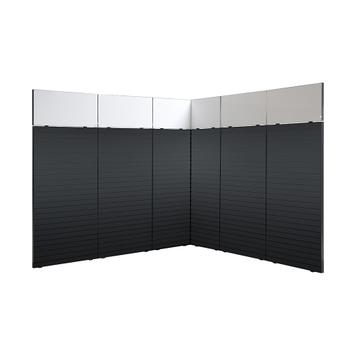 Stand d'angle d'exposition FlexiSlot "Style-Black" 2.850 x 2.800 mm