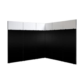 FlexiSlot® Lamellenwand Messestand „Style-Black“ 2.850 x 2.800 mm Eckstand