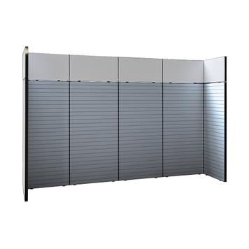 FlexiSlot® lamellenwand beursstand „Style-Black“ | 3.900 x 800 mm | hoofdopstelling