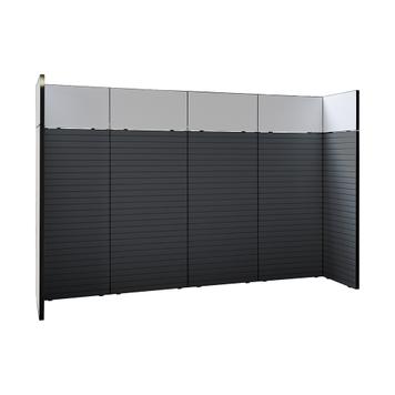 FlexiSlot® lamellenwand beursstand „Style-Black“ | 3.900 x 800 mm | hoofdopstelling