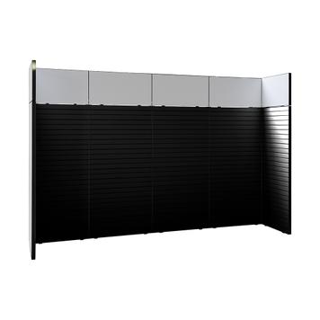 FlexiSlot® lamellenwand beursstand „Style-Black“ | 3.900 x 800 mm | hoofdopstelling