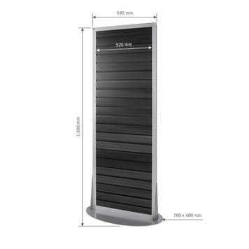 FlexiSlot® lamellenwand gondeldisplay „Construct-Ellipse”