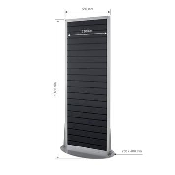 FlexiSlot® lamellenwand gondeldisplay „Construct-Ellipse”