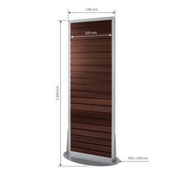 FlexiSlot® lamellenwand gondeldisplay „Construct-Ellipse”