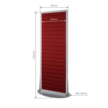 FlexiSlot® lamellenwand gondeldisplay „Construct-Ellipse”