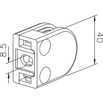 Large Glass Clamp for Mounting on Walls 6, 8 and 10 mm