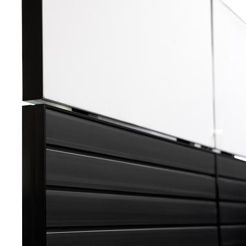 FlexiSlot® lamellenwand beursstand „Style-Black“ | 2.850 x 2.800 mm | hoekopstelling