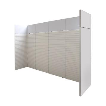 FlexiSlot® lamellenwand beursstand „Style“ | 3.900 x 800 mm | hoofdopstelling