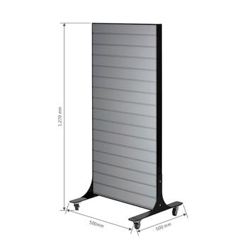 Mobiele FlexiSlot® lamellenwand-display „Style-Black”