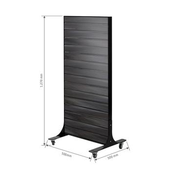 Mobiele FlexiSlot® lamellenwand-display „Style-Black”