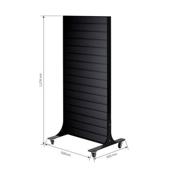 Mobiele FlexiSlot® lamellenwand-display „Style-Black”