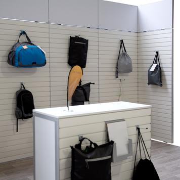 FlexiSlot-® Lamellenwand Messestand „Style-Black“ - 3.900 x 800 mm Kopfstand