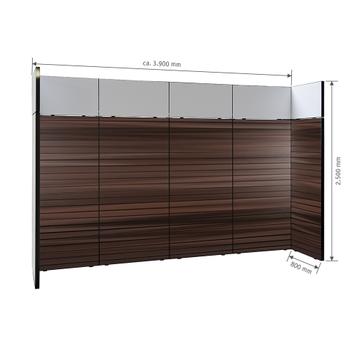 FlexiSlot® lamellenwand beursstand „Style-Black“ | 3.900 x 800 mm | hoofdopstelling